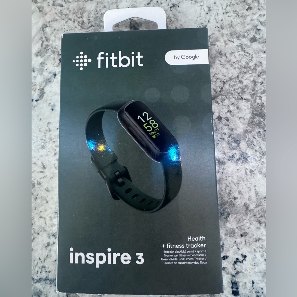 Fitbit Inspire 3 Health Fitness Tacker Sleep Stress Black Smartwatch NIB